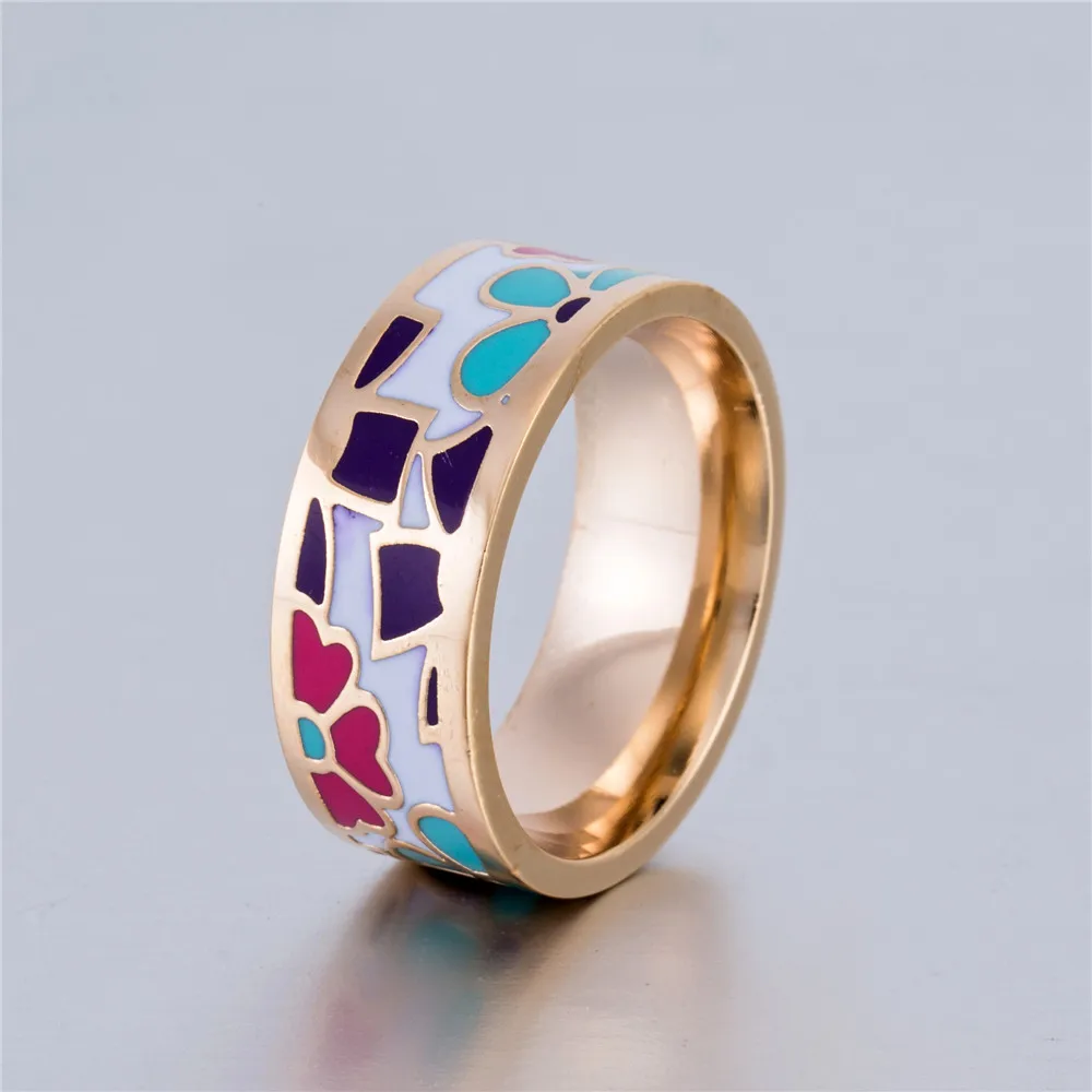 2017 милые Эмалированные кольца с цветком клевера для милой девушки подарок кольцо