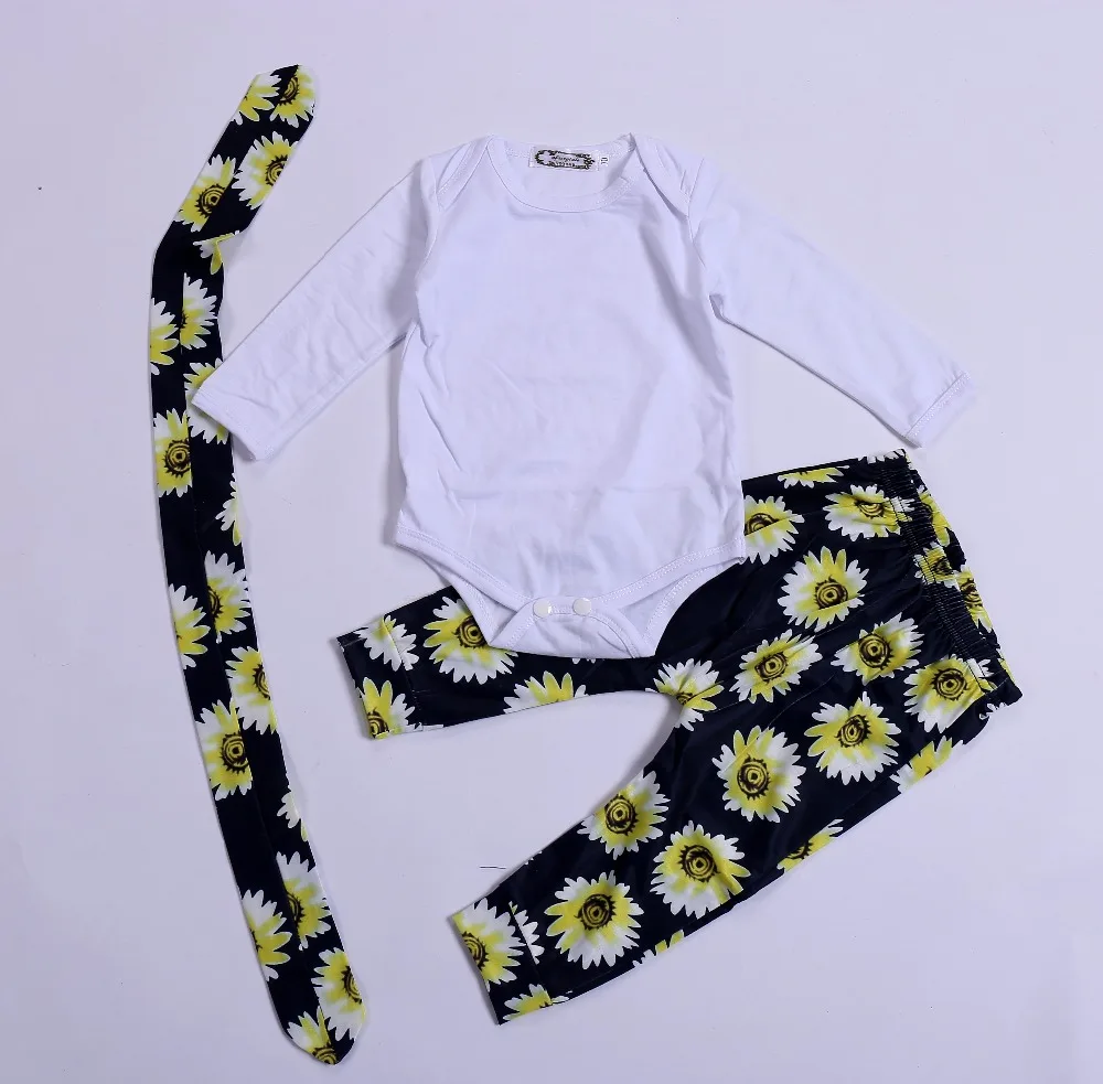 3 шт./комплект боди + штаны повязка на голову для новорожденных девочек|Комплекты