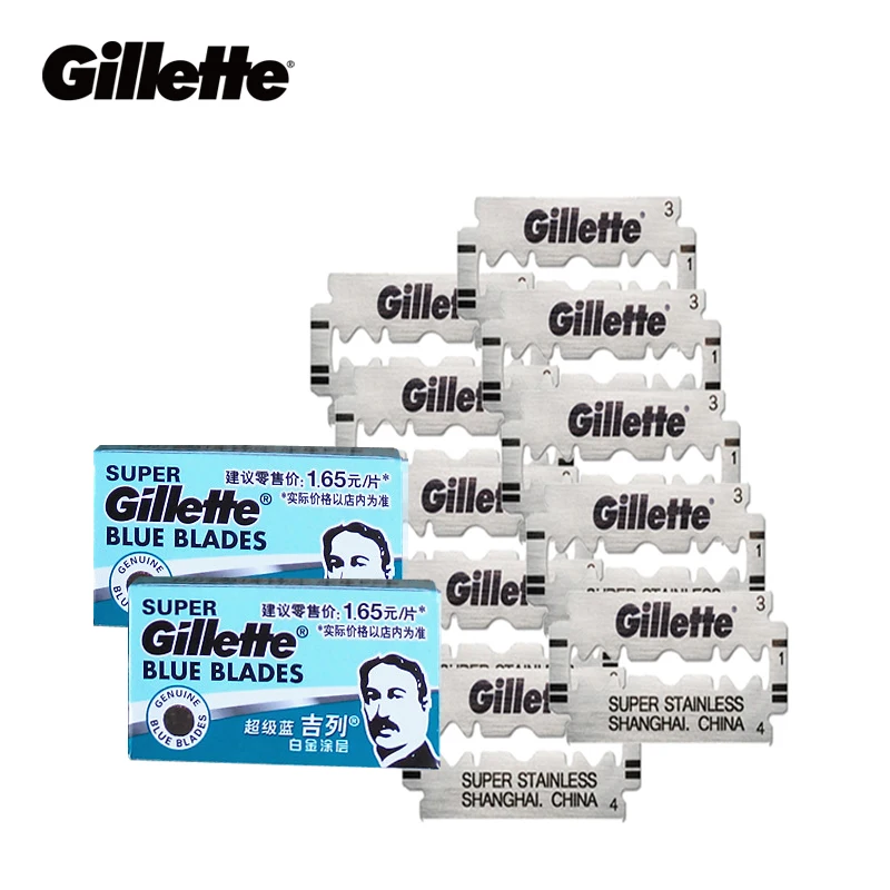 Gillette супер синяя бритва для бритья бороды Лезвия мужчин из нержавеющей стали