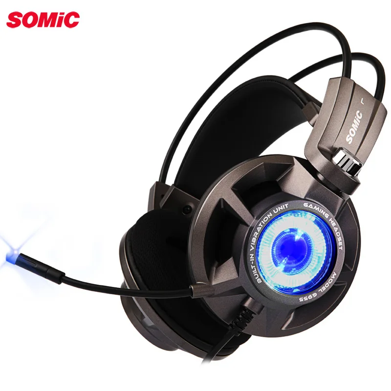 

Somic G954 Gaming Headset 7.1 Sound Vibration Headset with Microphone Stereo Bass Noise Cancelling Headphones LED Light USB Plug