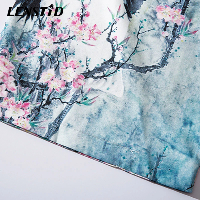 LENSTID 2019 Harajuku кимоно куртка хип-хоп Мужская Уличная одежда тонкая журавль