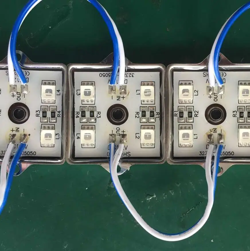 Бесплатная доставка, 100 шт., 12 В постоянного тока, 5050 SMD, 4 лампочки, светодиодный светильник СВЕТОДИОДНОЙ вывески, светящиеся слова