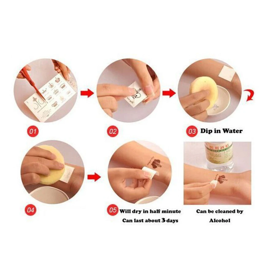 

1 Sheet Waterproof Temporary Tattoo Sticker for Beauty Body Makeup Art Women Rose Flower Water Transfer Decal Tattoo