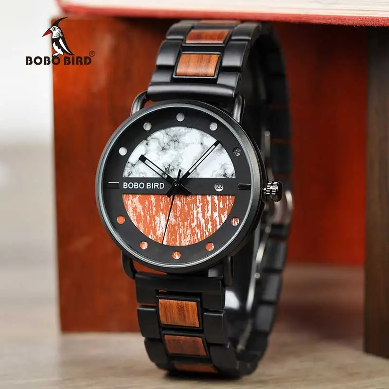 Мужские деревянные кварцевые часы с отображением даты|Кварцевые мужские часы| |