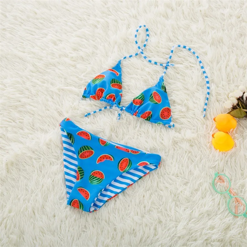 2018 купальный костюм для девочек с принтом фруктов на бретелях маленьких 3 8 лет