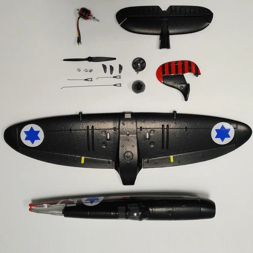 Небесный Ангел 665 мм Spitfire маленький RC Warbird модель - Цвет: Kit and Motor