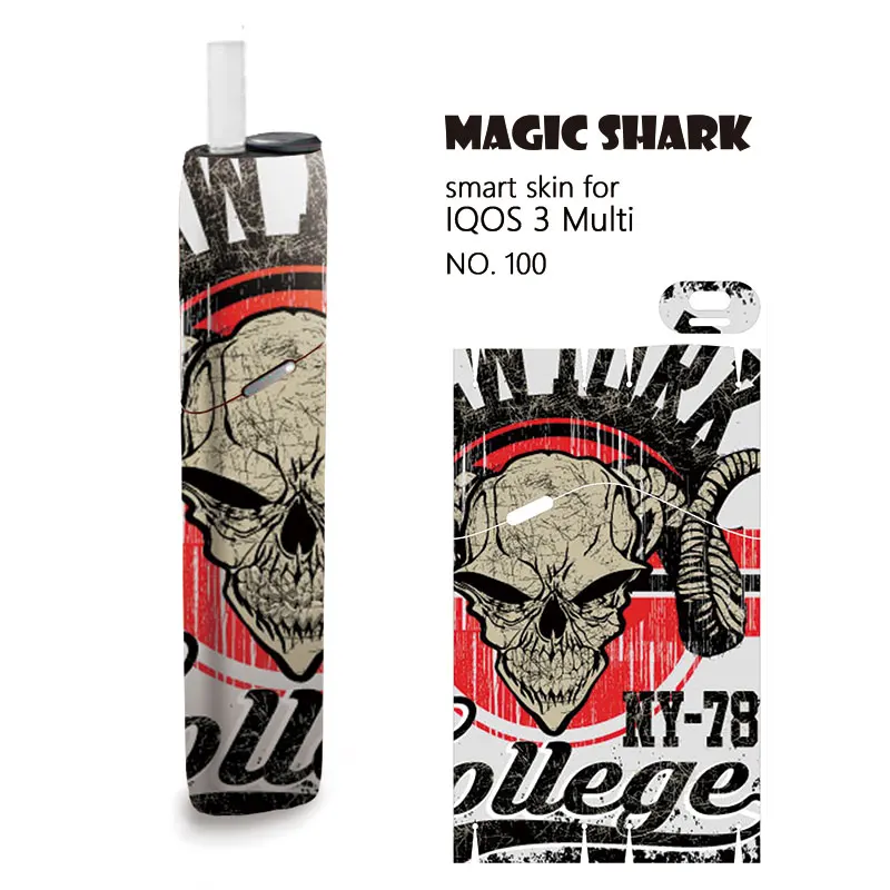 Magic Shark Skull Series Punk Cool Bumpy Film For IQOS 3 Multi Sticker Case Cover High Quality No Fade | Мобильные телефоны и