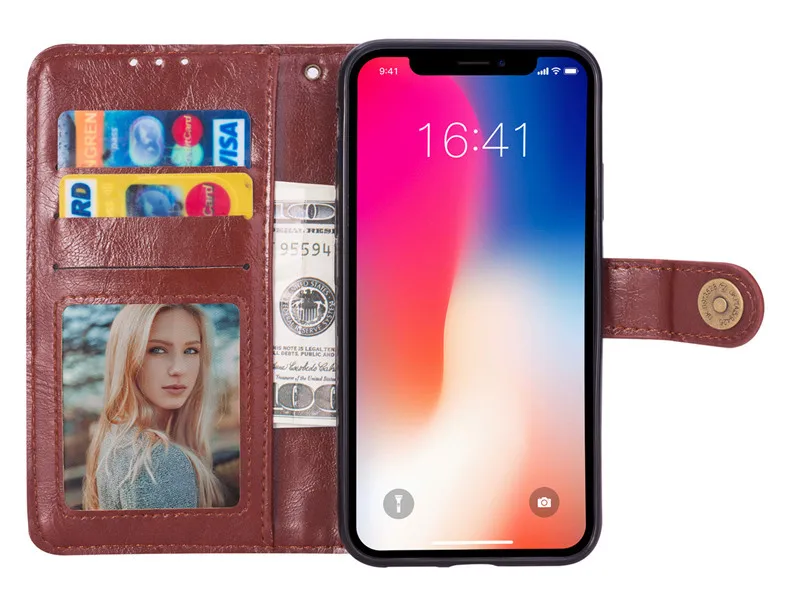 Оригинальные чехлы Xnyocn для iphone xs max роскошный кожаный чехол книжка iPhone x с 8