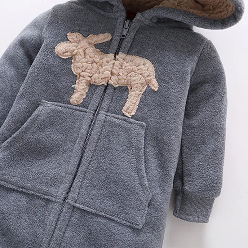 Новорожденных Bebe детские комбинезоны для маленьких мальчиков и девочек милый грузовик комбинезон из овечьей шерсти Одежда для младенцев Meninas комбинезон