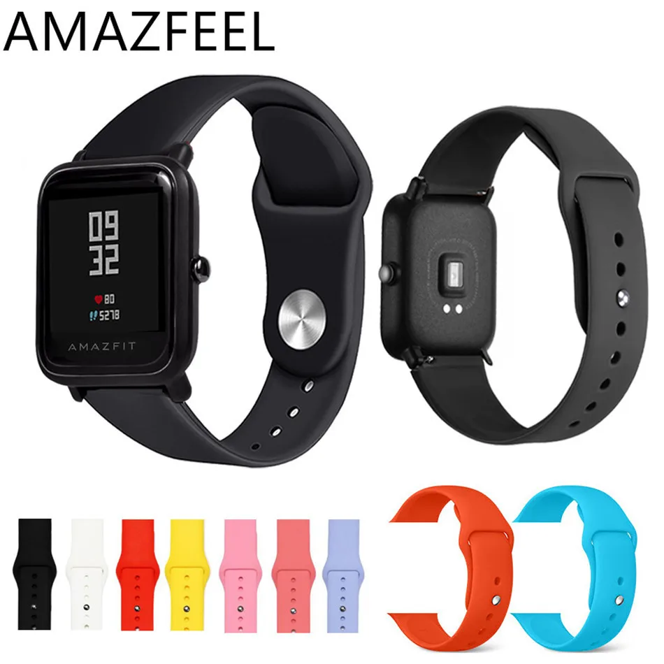 20 мм Мягкие силиконовые полосы для Xiaomi Huami Amazfit Bip маленький ремешок наручных
