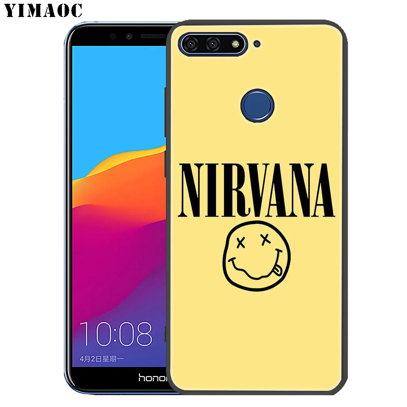 Мягкий силиконовый чехол YIMAOC Nirvana Kurt Cobain для Huawei Honor 20 Pro 8C 8X 8 9 9X 10 Lite 7X 7A черный