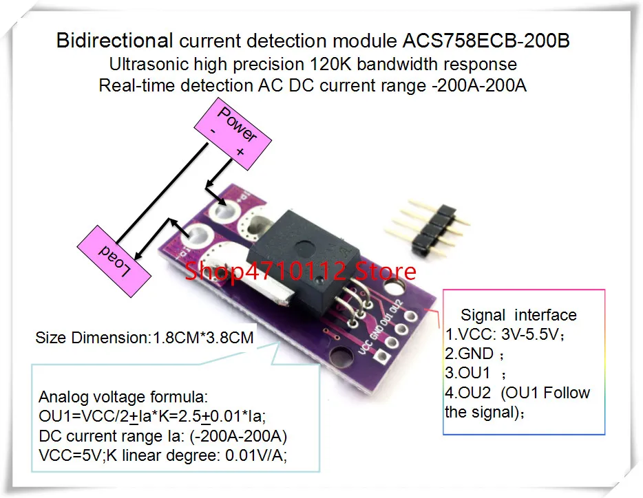 Новинка 1 шт./лот ACS758ECB 200B ACS758 200 полоса пропускания 120 кГц AC DC: 200A 0 01 в/1A|Аксессуары