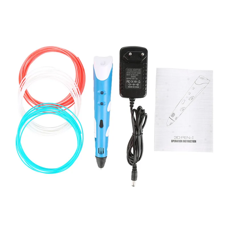 blue Centechia 3D Ручка DIY 3d принтер Ручка Рисунок 3d печать ручки с ABS/PLA нити для детей Рождество подарок на день рождения с коробкой - Цвет: blue