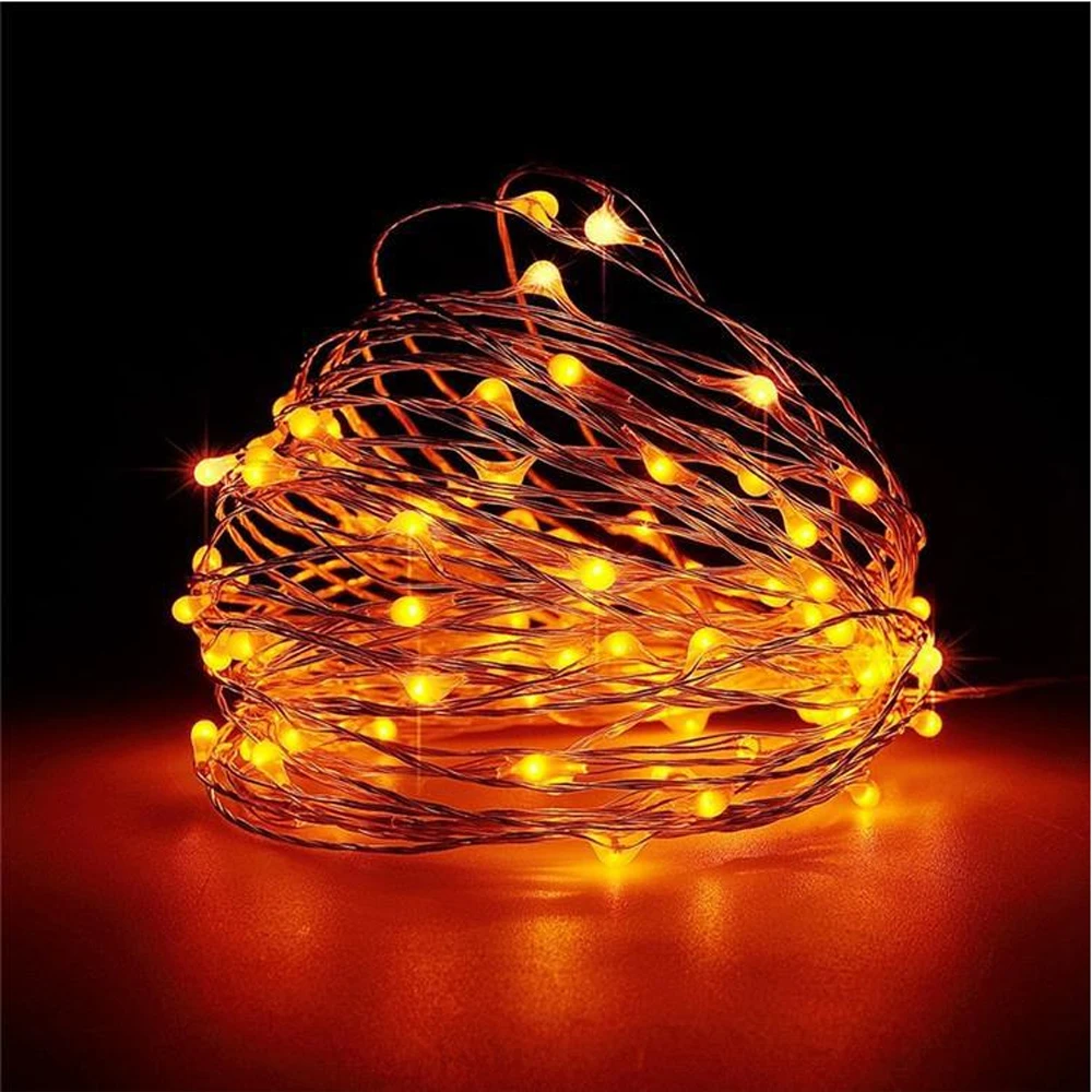 60 м 70 80 LED DC12V микро рисовая проволока медная гирлянда для вечеринки DC женский