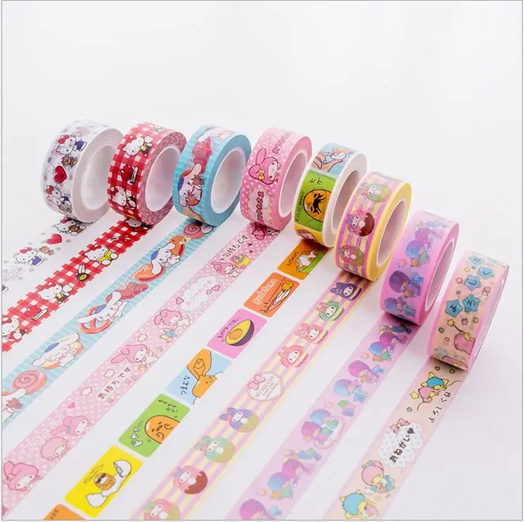 15 мм Little Twin Stars Cinnamoroll с рисунками из мультфильма «My Melody» Kitty Gudetama лента для декорации Washi DIY планировщик дневник в стиле Скрапбукинг изоляционная лента