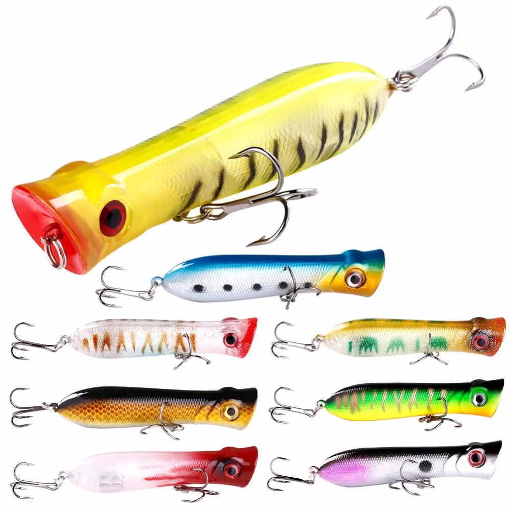 5 шт. Topwater приманка поппер для рыбалки кренкбейт ABS пластик 3D глаза морская