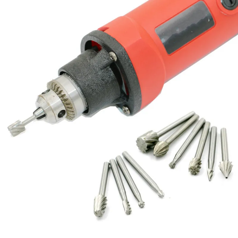 

10pcs/lot Steel Rotary Rasp File 1/4" Shank Rotary Craft Files Rasp Burrs Wood Bits Grinding Power Woodworking Hand Tool