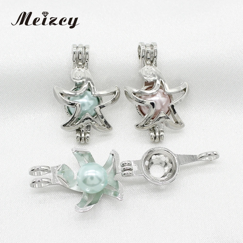 10 шт. серебряная клетка в виде морской звезды с жемчугом искусственный диффузор