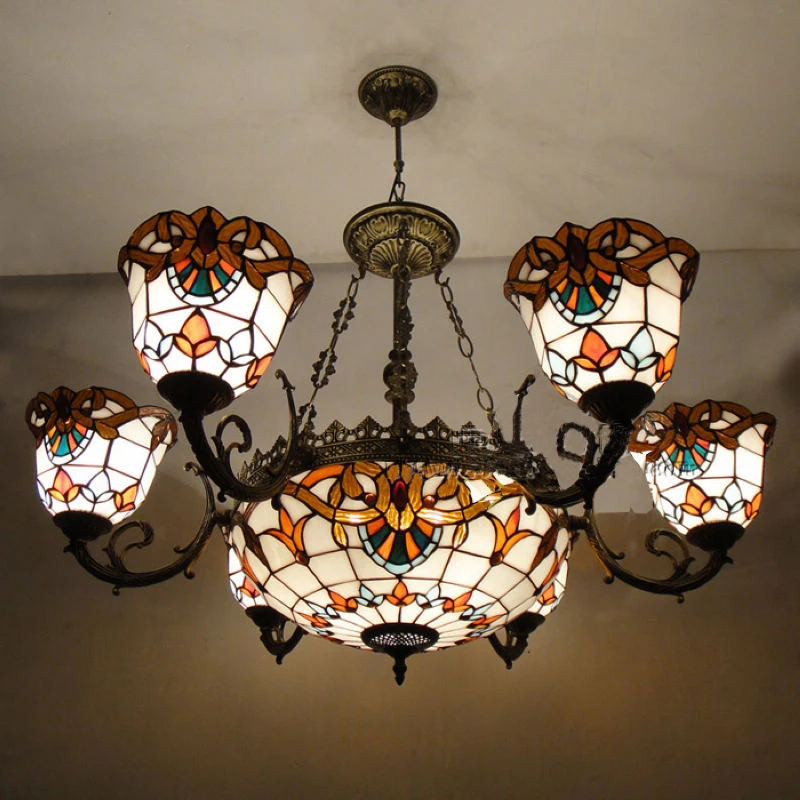 FUMAT витражные подвесные светильники в европейском стиле барочные для гостиной