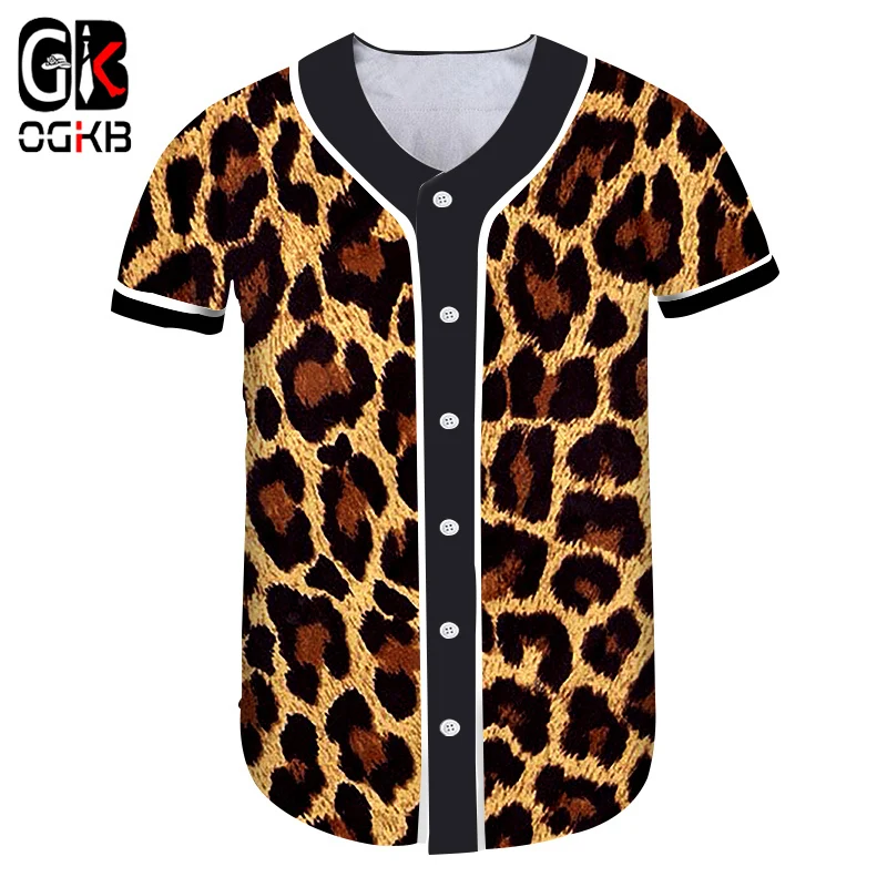 OGKB 2018 весна и осень Новый Леопардовый топ с 3D принтом Классическая любимая