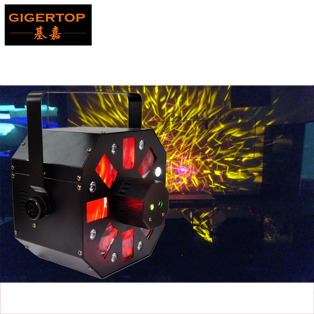 

Светодиодный Пробник Gigertop TP-E05, сценическое освещение с эффектом летающей пчелы, RGBWA 5 в 1, 4 светоотражающих блюда, Дерби, вращающийся стробоскоп