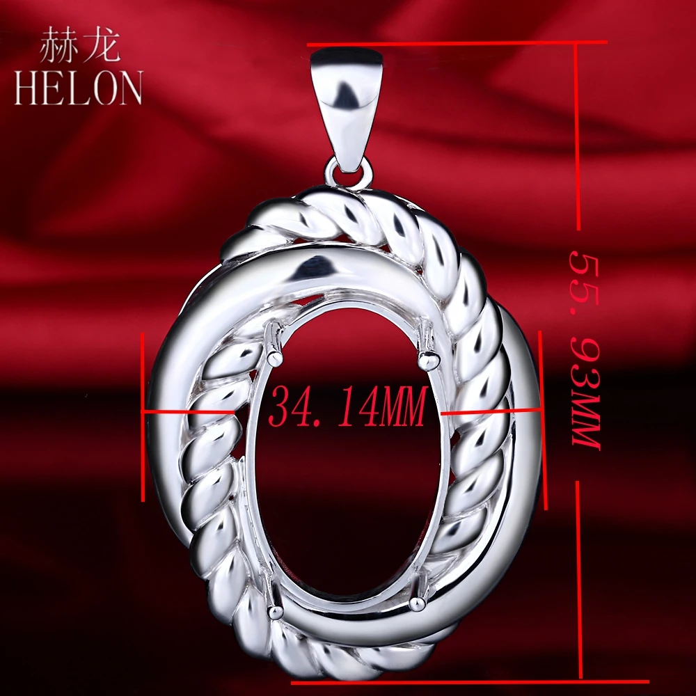 HELON 27x16-30x19mm овальной огранки Semi Mount Подвеска из стерлингового серебра 925 филигранная тонкая Свадебная старинные ювелирные украшения кулон