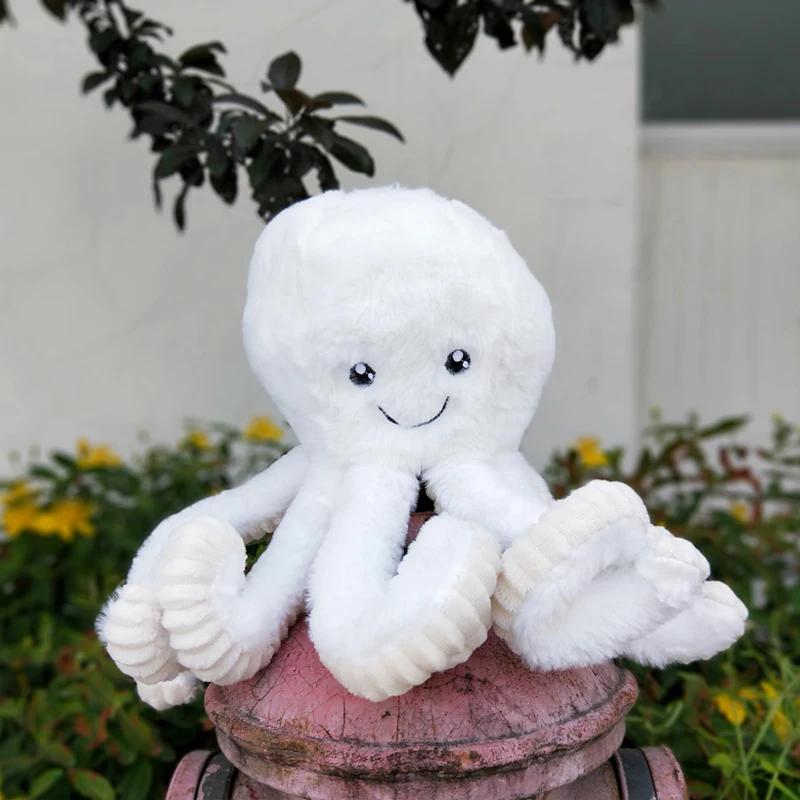 Белый 18cm-80cmLovely Simulation octopus Pendant Plush Stuffed Toy Soft Animal Home Accessories Cute Animal Doll Children Gifts - Цвет: Белый