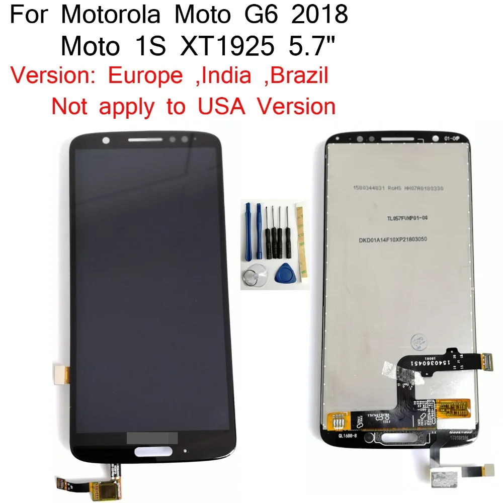 Shyueda IPS AAA + 5 7 дюйма для Motorola Moto G6 2018 / 1S XT1925 (Европейская версия) ЖК дисплей