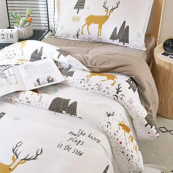 Хлопок/полиэстер 1 шт. пододеяльник/пододеяльник + 2 Наволочка Набор из пухового