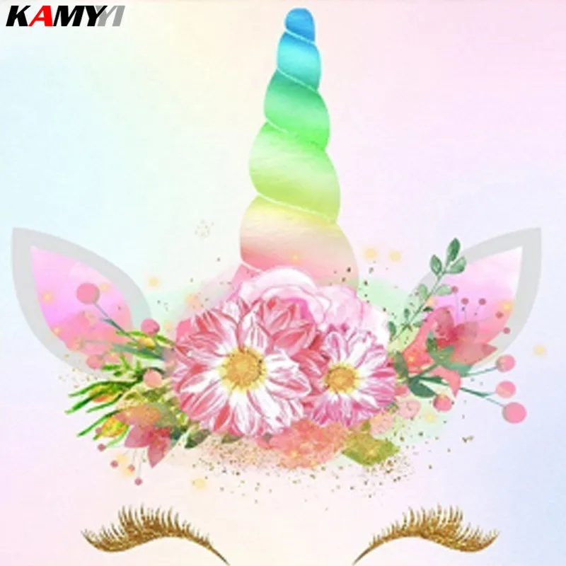 5D diy Алмазная картина 3D полный квадрат/круглые стразы мультфильм Единорог