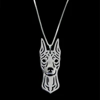 fashion alloy miniature pinscher necklaces womens pet dog pendant necklaces drop shipping