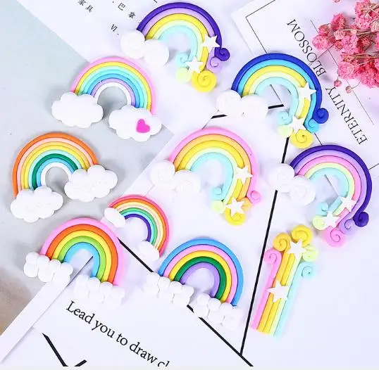 100 шт. высокое качество красота 10 цветов Kawaii спиральные Радужные облака конфеты