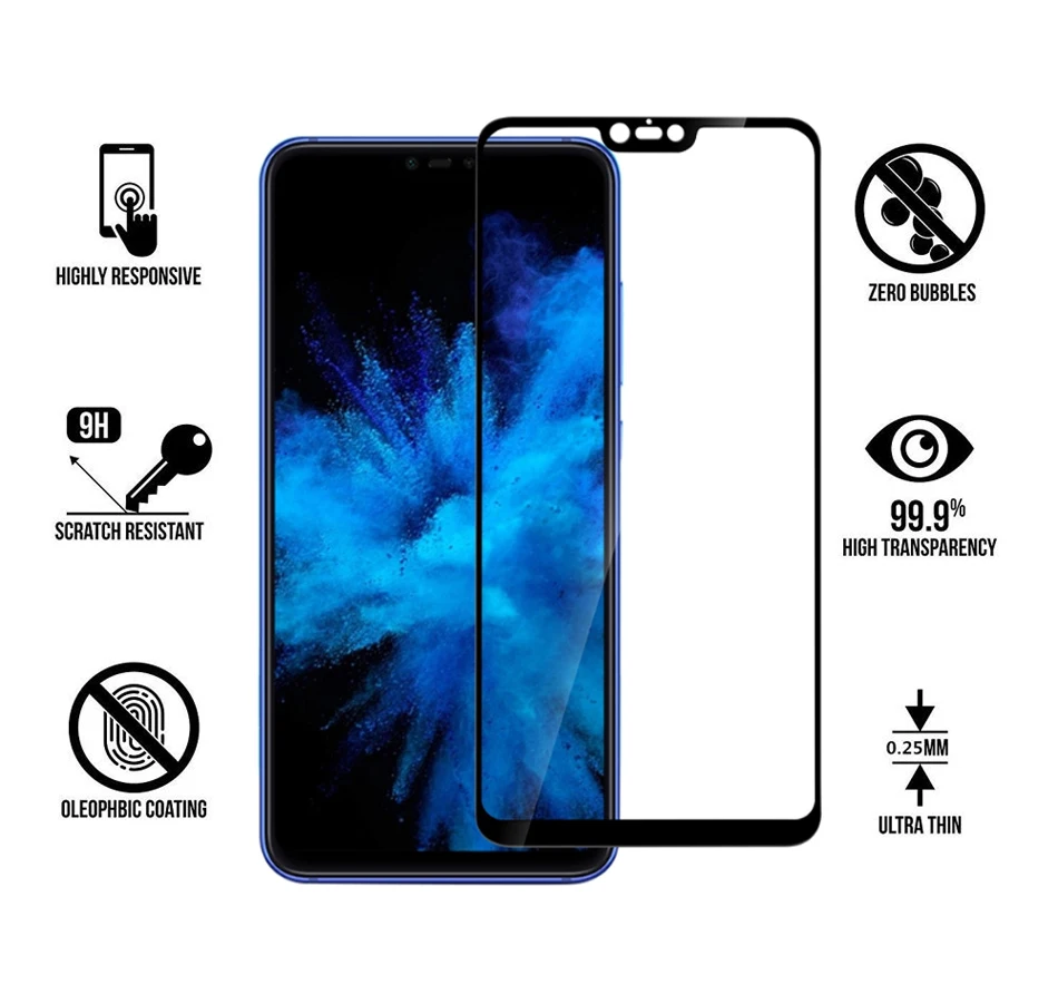 Choetech закаленное стекло для Xiaomi mi 8 lite 9H твердость Полный Клей Стекло для Xiao mi 8 SE Pocophone F1 Защитная пленка для экрана