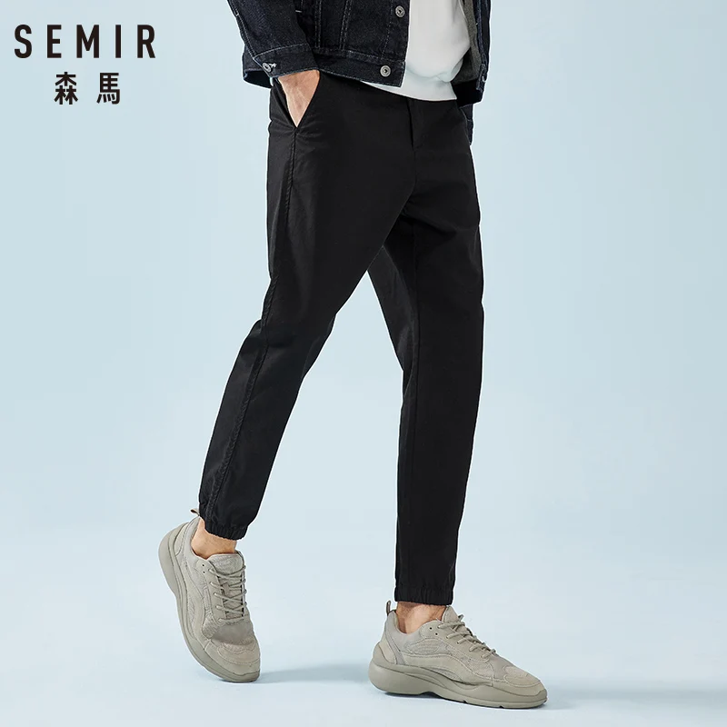 Мужские брюки джоггеры SEMIR мягкие хлопковые с эластичным поясом на кулиске со