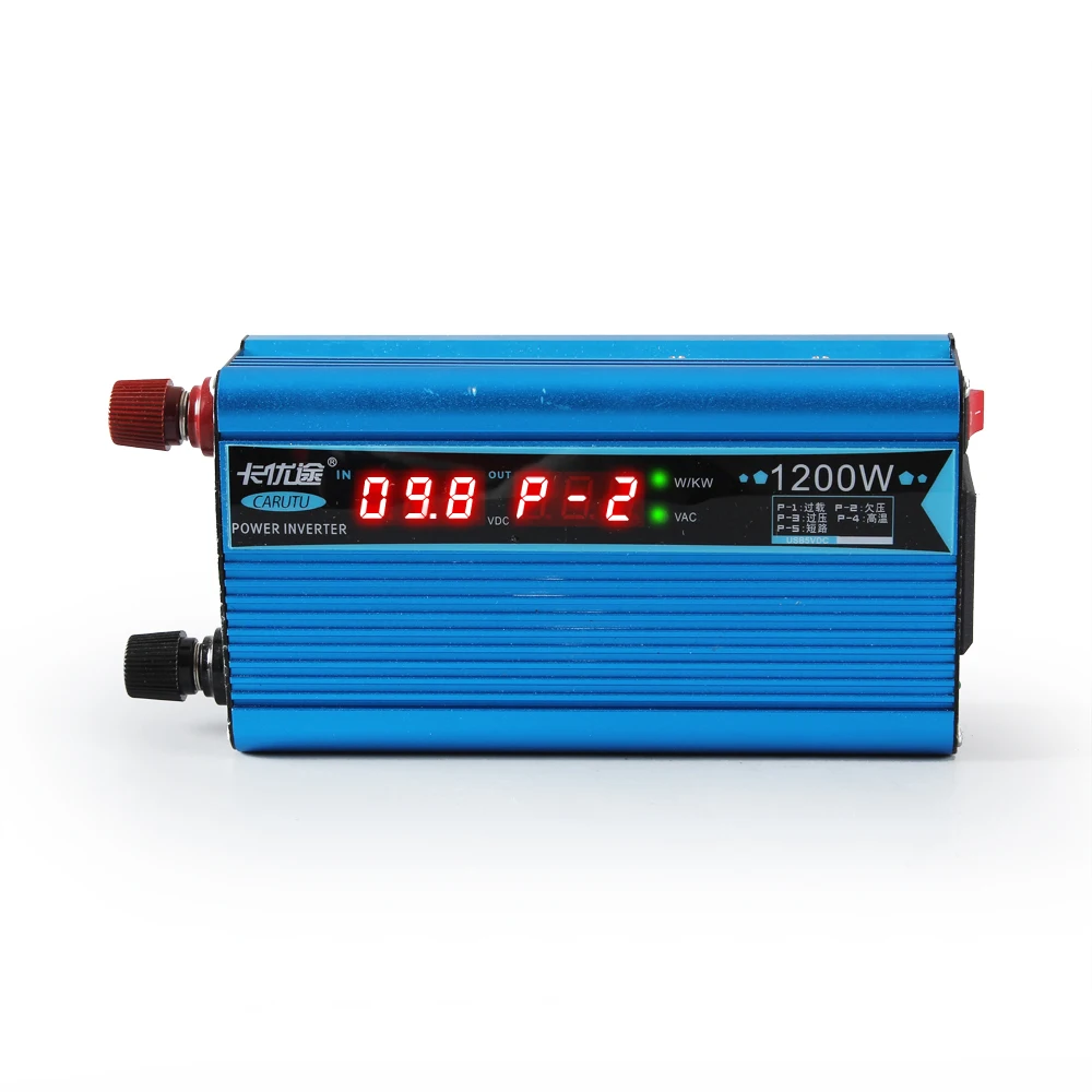 peak power 1200W solar power inverter 12V 24V 220V 230V inveter modified sine wave with latest P-1/2/3/4/5 fault code display