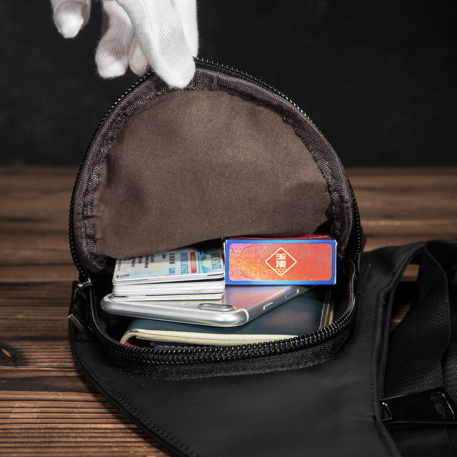 Мужская Повседневная модная нагрудная сумка из натуральной кожи высокого