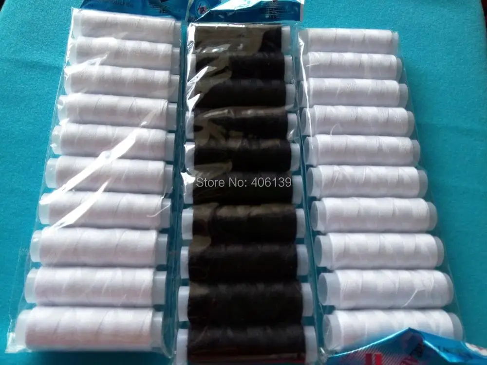 Бесплатная доставка Высококачественная полиэфирная швейная нить 20 шт. белый и 10