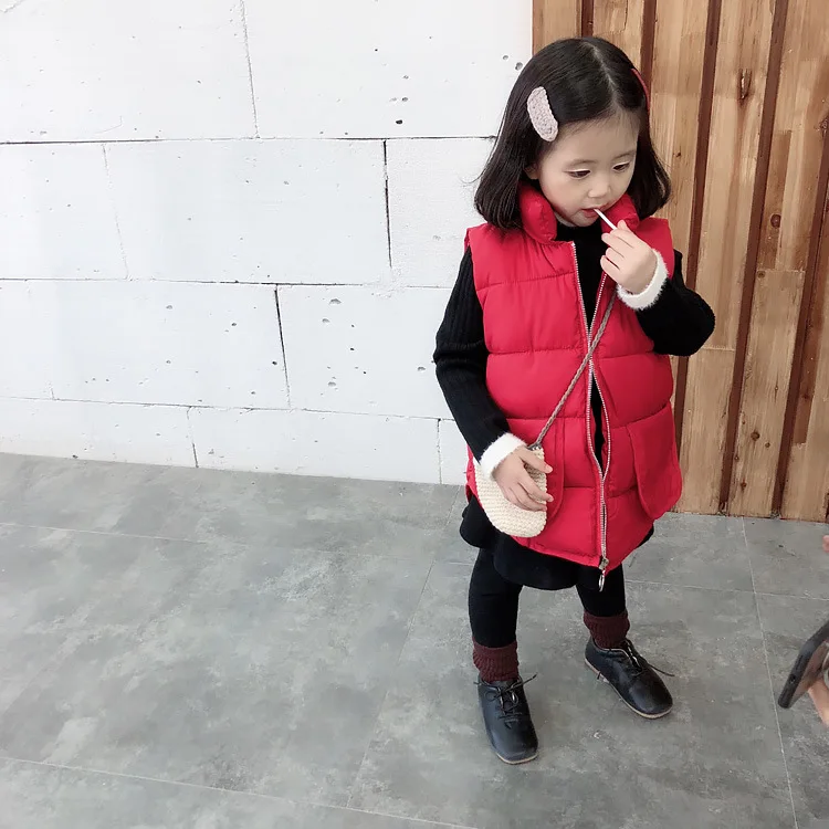 Детская одежда новинка зимы 2019 Модный повседневный жилет в Корейском стиле для
