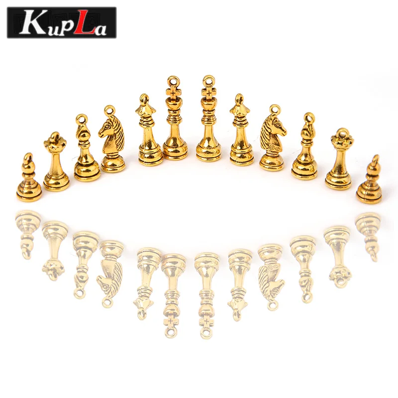 Винтажные металлические шахматные подвески аксессуары для ювелирных изделий