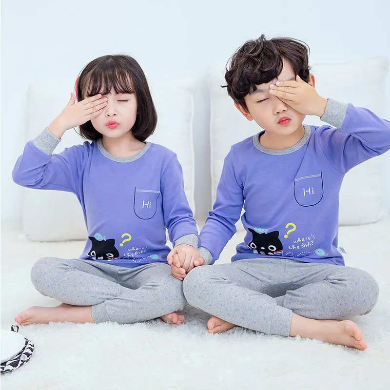 XB-24 Winter Kids Boys Sleepwear Baby Girl Clothes Children Cartoon Pajamas For Boy Pyjamas Kids Nightwear Teenage Home Clothing Sets - Цвет: XB-24