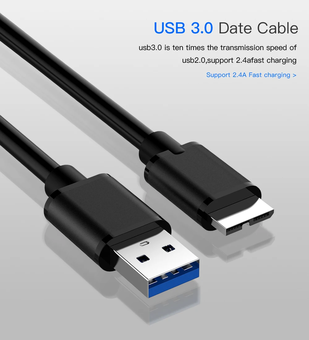 USB 3,0 кабель для передачи данных типа A к Micro B шнур высокоскоростной внешний жесткий диск кабели для диска 5 Гбит/с USB3.0 к Micro B кабель для передачи данных