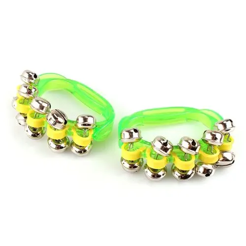 Лот из 2 бубен колокол колокольчик зеленый ударные музыка для ребенка | Спорт и