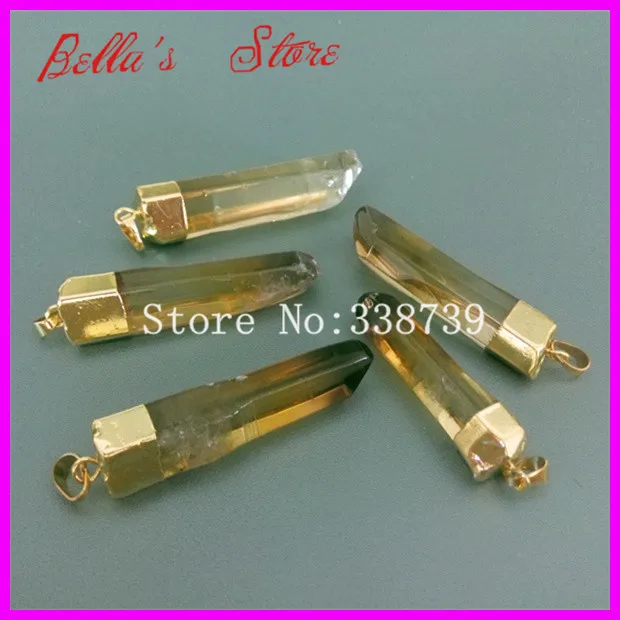 1 шт. подвеска в виде камня золотого цвета|point pendant|druzy stonespendant gem |