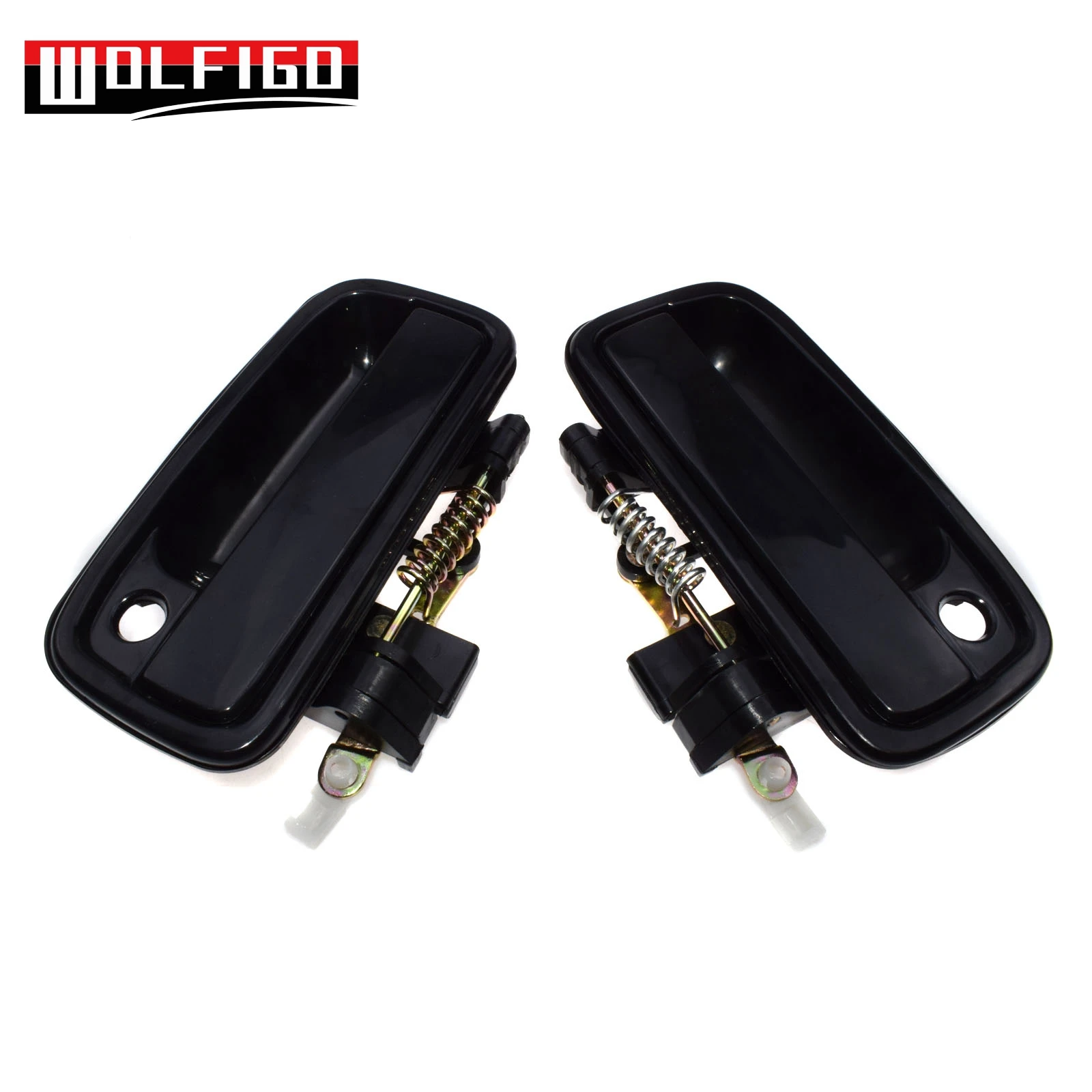 Front LH RH Black WOLFIGO Новая Черная/хромированная дверная ручка внешняя гладкая черная передняя левая правая для Toyota Tacoma 1995-2004 - Цвет: Front LH RH Black