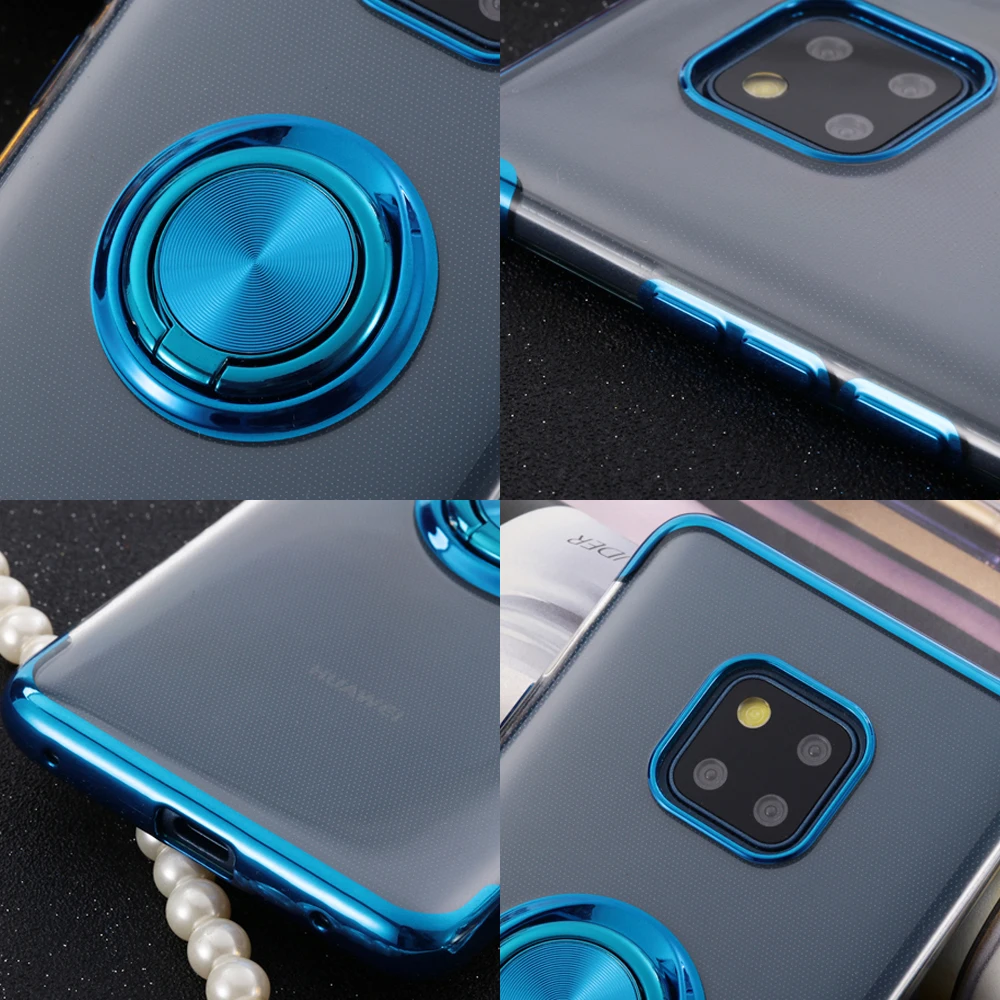 NYFundas для huawei mate 20 pro lite X чехол покрытие силикон tpu палец кольцо автомобильный