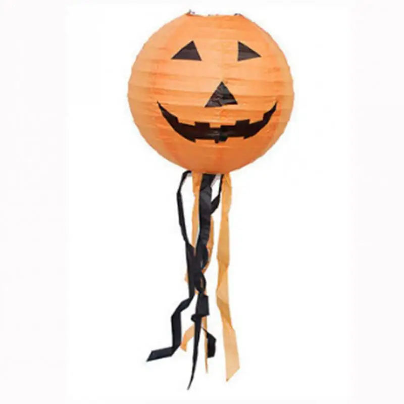 1 шт. 30 см бумажный фонарь на Хэллоуин с тыквой смайликом для вечеринки