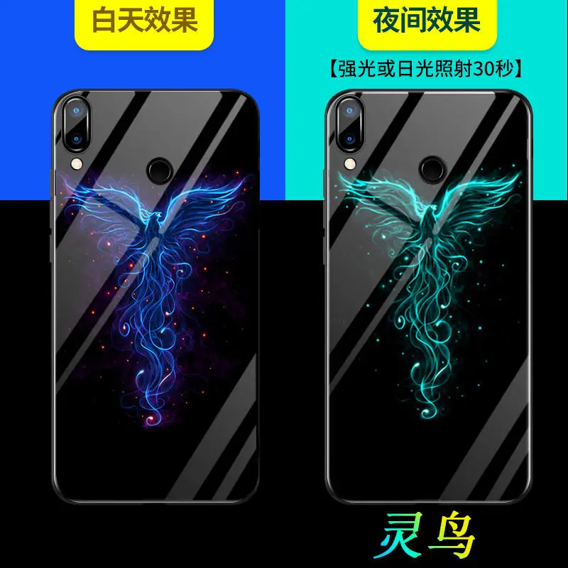 A7 Чехол для телефона Xiaomi Redmi Note 7 Pro Note 5 Plus, чехол, светящаяся задняя крышка из закаленного стекла, силиконовый чехол, Fundas - Цвет: A7