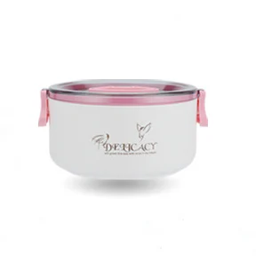 Pink ONEUP Ланч-бокс из нержавеющей стали многофункциональный 1-3 слоя изолированный термос контейнер для хранения продуктов портативный контейнер для пикника Bento box - Цвет: Pink