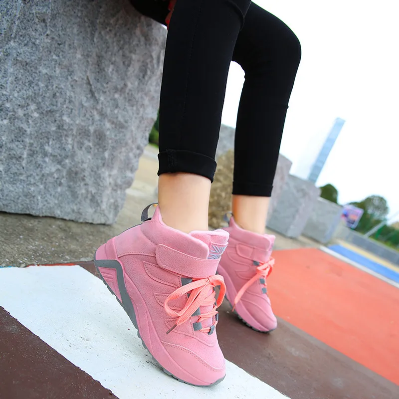 2018 Зимняя Новая модная женская хлопковая обувь Молодежная Повседневная Теплая