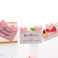 6pcslot fashion love heart shaped pink clamp clip fixed photo picture photography background props diy decoration accessories